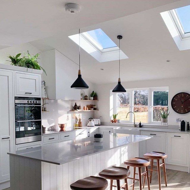 Cocina con ventanas Velux